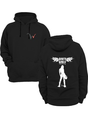 Widi Arkası Baskılı Siyah Sweatshirt