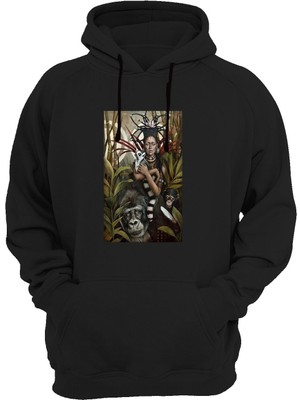 Widi Baskılı Siyah Sweatshirt