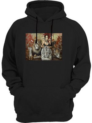 Widi Kaplan Baskılı Siyah Sweatshirt