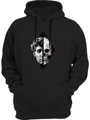 Widi Heykel Baskılı Siyah Sweatshirt