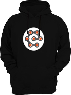 Widi Zincir Baskılı Siyah Sweatshirt