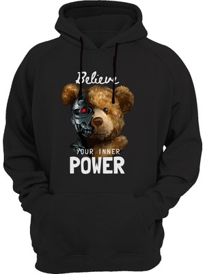 Widi Believe Baskılı Siyah Sweatshirt