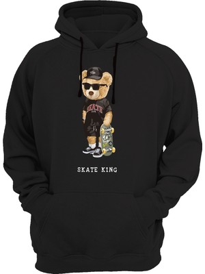 Widi Erkek Ayıcık Baskılı Siyah Sweatshirt