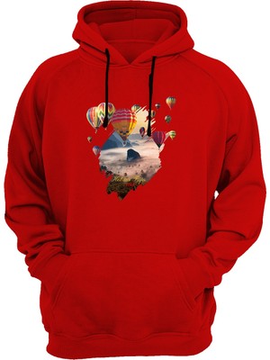 Widi Balon Baskılı Kırmızı Sweatshirt
