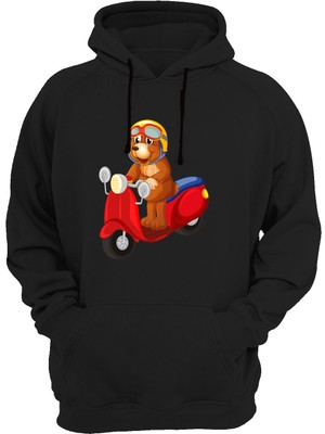 Widi Baskılı Siyah Sweatshirt
