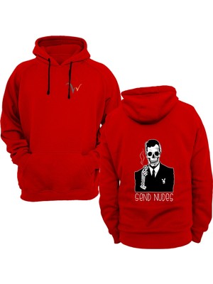 Widi Arkası Baskılı Kırmızı Sweatshirt