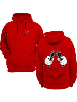Widi Tabanca Baskılı Kırmızı Sweatshirt