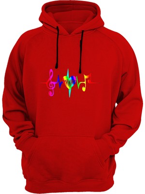 Widi Kalp Atışı Baskılı Kırmızı Sweatshirt