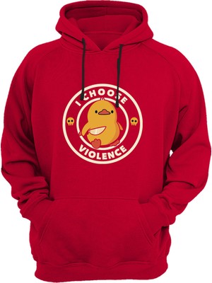 Widi Sevimli Civciv Baskılı Komik Yazılı Hediyelik 3 Iplik Kalın Şardonlu Kanguru Cepli Sweatshirt