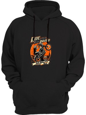 Widi Ride Loud Baskılı Siyah Sweatshirt
