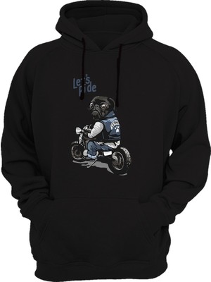 Widi Motor Baskılı Siyah Sweatshirt