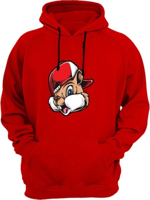 Widi Sincap Baskılı Kırmızı Sweatshirt