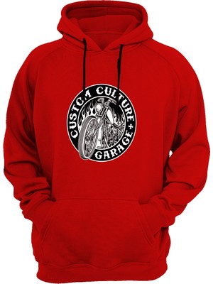 Widi Custom Culture Garage Baskılı Kırmızı Sweatshirt