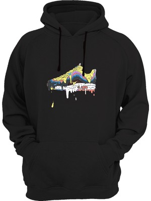 Widi Ayakkabı Baskılı Siyah Sweatshirt