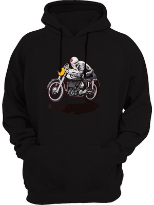 Widi Motor Baskılı Siyah Sweatshirt