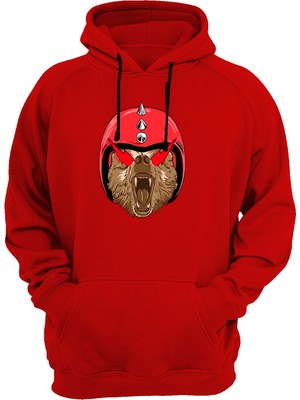 Widi Kask Baskılı Kırmızı Sweatshirt