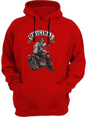 Widi Motor Baskılı Kırmızı Sweatshirt