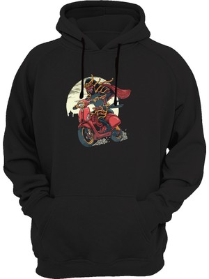 Widi Samuray Baskılı Siyah Sweatshirt