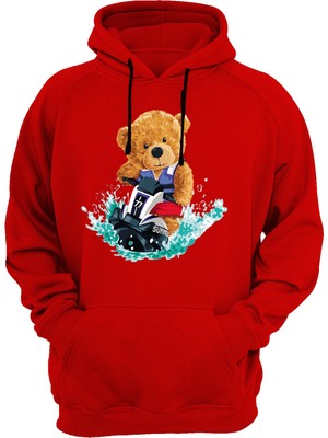 Widi Jetski Baskılı Kırmızı Sweatshirt