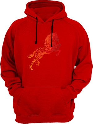 Widi At Baskılı Kırmızı Sweatshirt