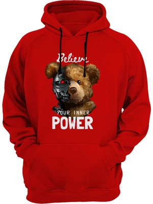 Widi Believe Baskılı Kırmızı Sweatshirt