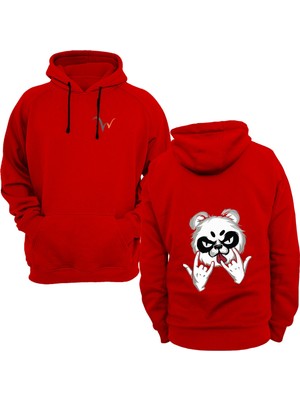 Widi Panda Baskılı Kırmızı Sweatshirt