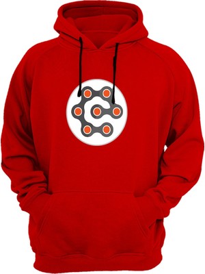 Widi Zincir Baskılı Kırmızı Sweatshirt