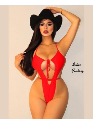 Intive Lingerie Intive Fantasy Kırmızı Boyundan ve Yanlardan Bağlamalı Basic Babydoll/gecelik