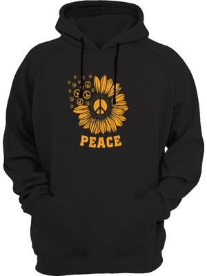 Widi Peace Baskılı Siyah Sweatshirt