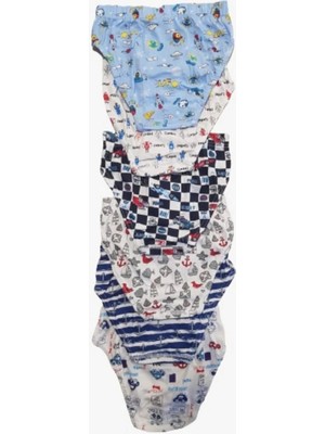 Tutku Erkek Çocuk 6 Lı Paket Elastan Empirme Karışık Desenli Slip Külot-Karışık Renk-5