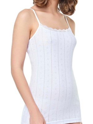 Tutku Kadın Jakarlı Ip Askılı Pamuklu Atlet 6'lı Paket-Beyaz-2xl