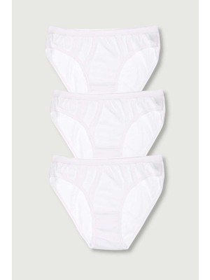 Tutku Kadın Beyaz 3'lü Paket  Bikini Külot ELF568T0635CCM3-BEYAZ-STANDART