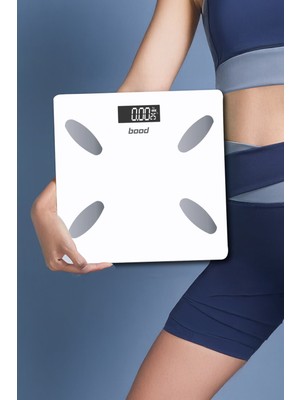 Bood Vücut Analiz Tartısı Cam Malzeme ile Şık Tasarım 180 kg Kapasite LCD Ekran Yok