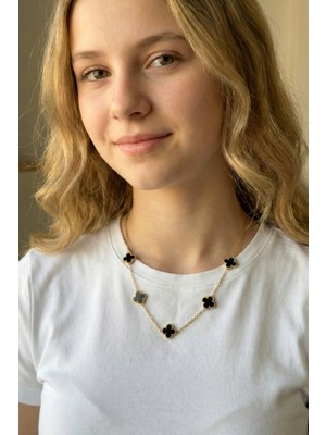 Jewels of Hope 4 Yapraklı Yonca Kolye 55 cm  Paslanmaz Çelik Kolye Kadın