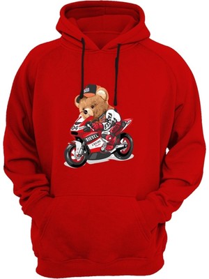Widi Ayıcık Baskılı Kırmızı Sweatshirt