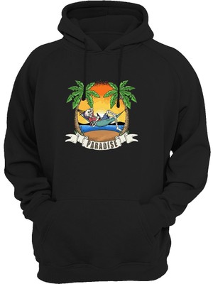 Widi Paradise Baskılı Siyah Sweatshirt