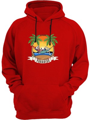 Widi Paradise Baskılı Kırmızı Sweatshirt