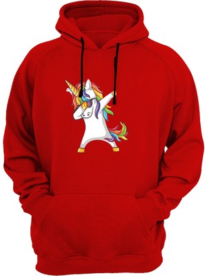 Widi Unicorn Baskılı Kırmızı Sweatshirt