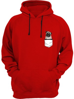 Widi Köpek Baskılı Kırmızı Sweatshirt