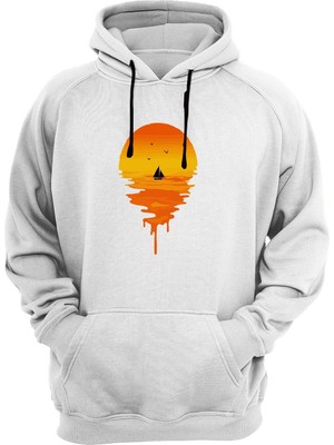 Widi Günbatımı Baskılı Sweatshirt