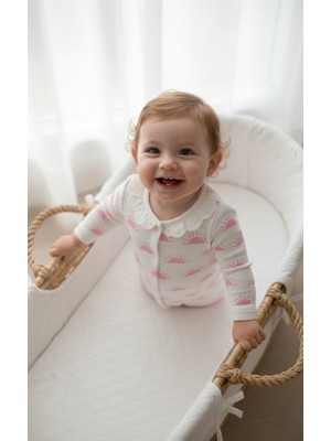 Buufuu Kız Bebek Takım Uzun Kollu Fisto Yakalı Pamuklu 0-6 Aylık