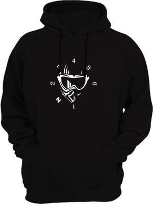 Widi 1N23456 Baskılı Siyah Sweatshirt