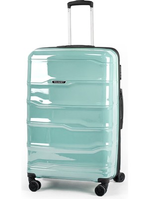 Polo&sky Azra Model Mint Yeşili Pp Polipropilen Kırılmaz Büyük Boy Valiz Bavul