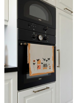 Cango Home Turuncu Sarı Bohem Yaprak Desenli Dijital Baskılı Fırın Örtüsü 4KMBS138-F