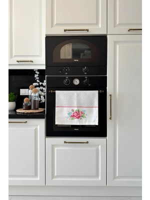 Cango Home Pembe Beyaz Puantiyeli Çiçek Desenli Dijital Baskılı Fırın Örtüsü CGH078-F