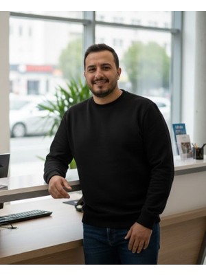 Genel Erkek Basic Yuvarlak Yaka Battal Pike Kazak