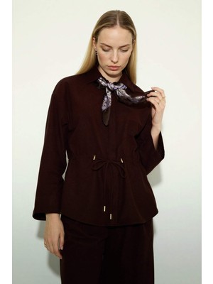 DeFacto Regular Fit Beli Lastikli Süet Uzun Kollu Gömlek G7420AX26SP