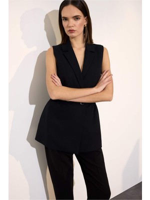 DeFacto Fitted Ceket Yaka Yelek D4784AX25AU