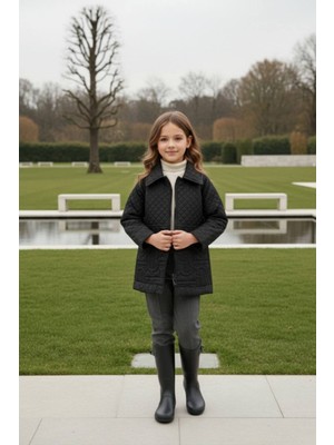 HC Kids Wear Kız Çocuk Trençkot Kapitone Yağmurluk