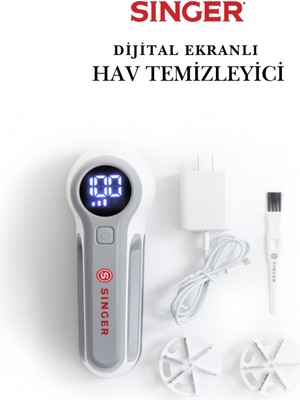 Singer Ergonomik Saplı Dijital Ekranlı Hav Temizleyici 1 Parça Evcil Dostlar İçin Tüy Toplama Makinesi
